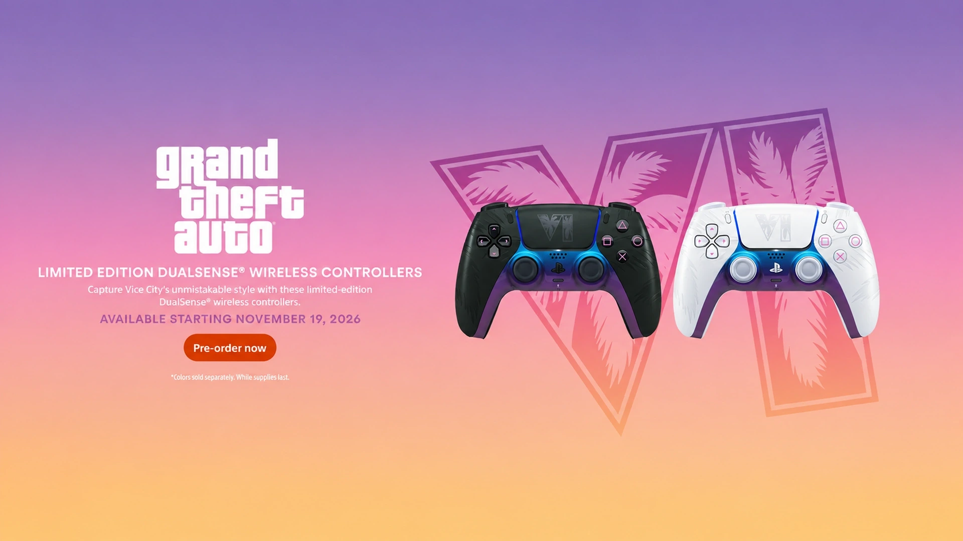 I controller DualSense in edizione limitata di GTA VI presentano design diurni e al neon